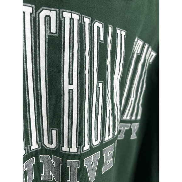 Vtg Michigan State Spartans Crewneck Sweatshirt 90s DOUBLE SIDE XL MSU Sparty - Picture 7 of 12